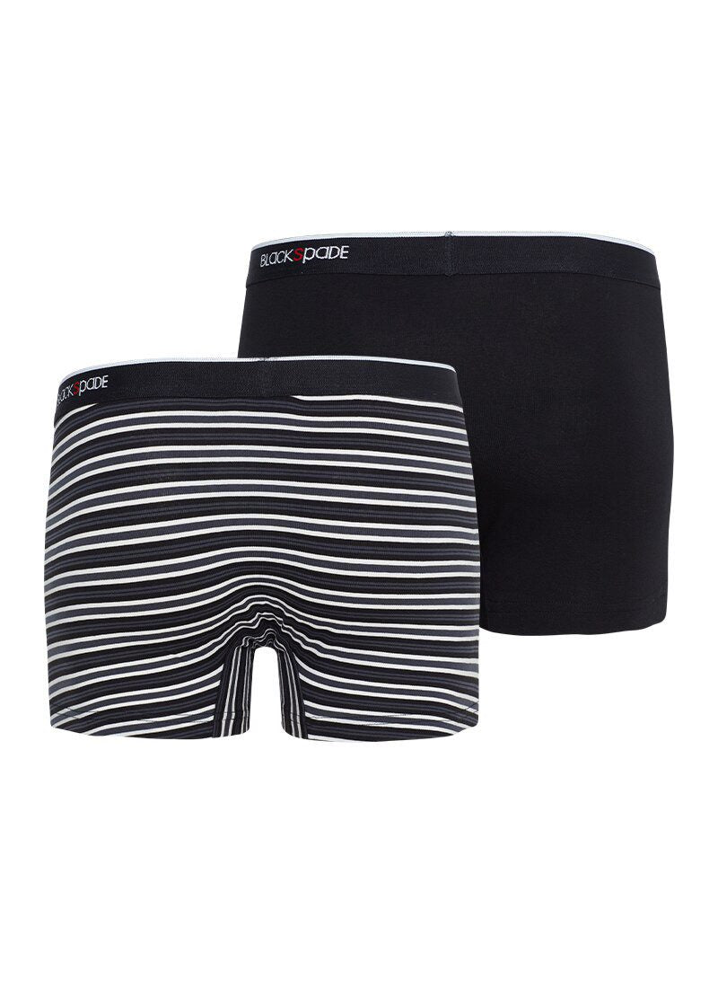 Gestreifte Herren Boxershorts 2er-Pack - Schwarz