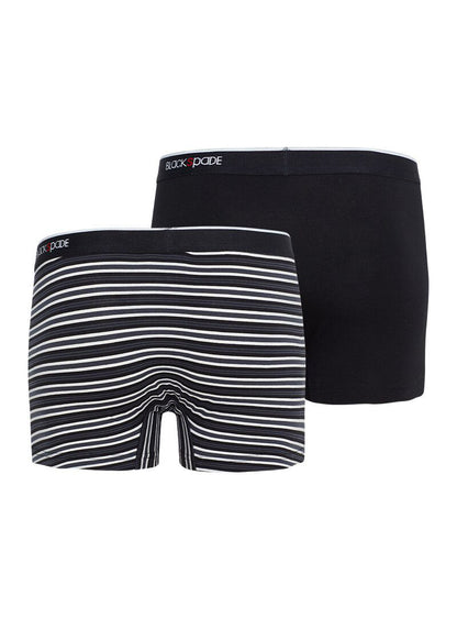 Gestreifte Herren Boxershorts 2er-Pack - Schwarz