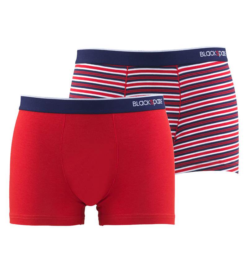 Gestreifte Herren Boxershorts 2er Set - Rot