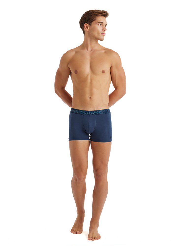 Herren Baumwoll Stretch Boxershorts 9556 - Marine