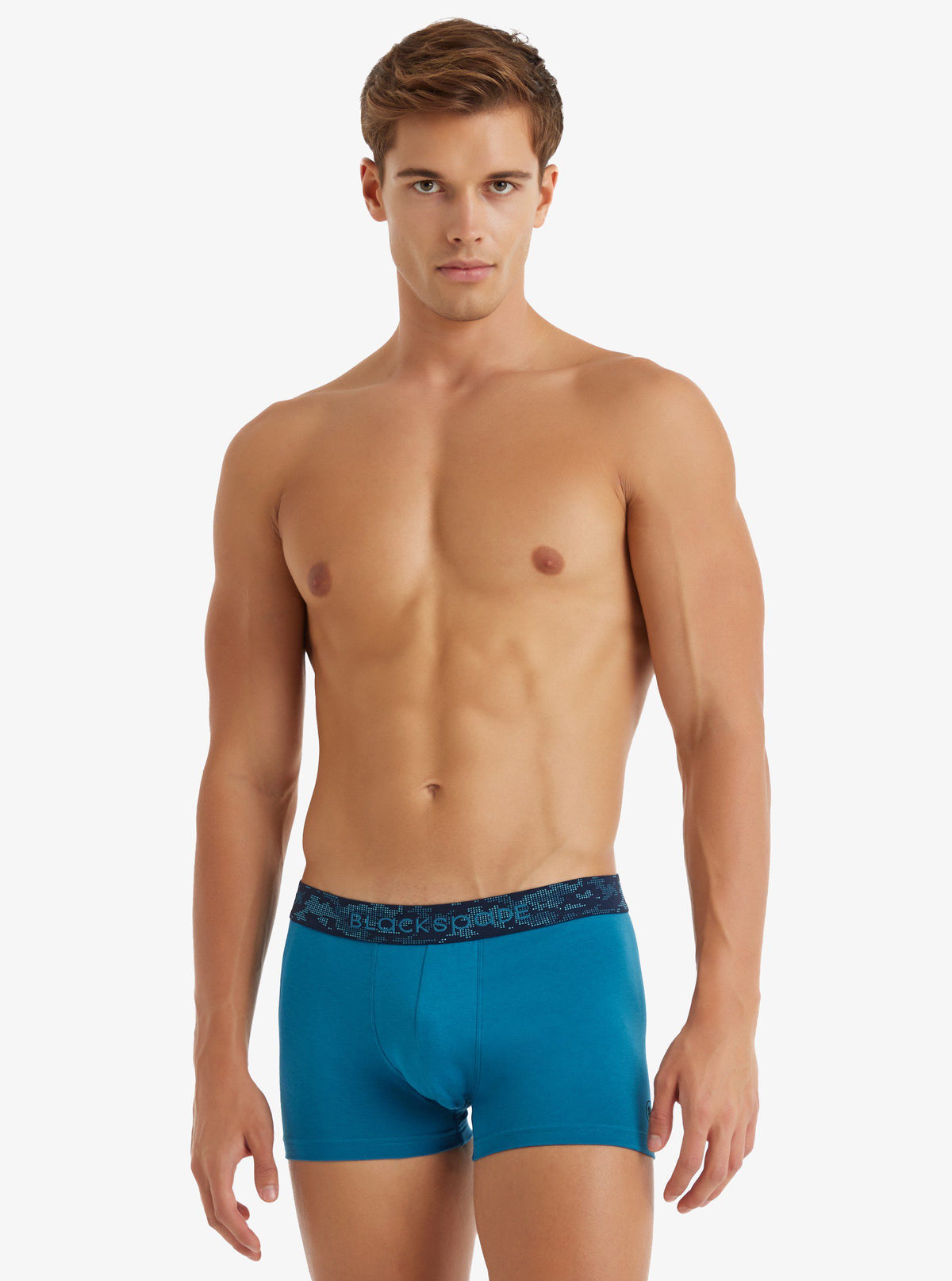 Herren Baumwoll Stretch Boxershorts 9556 - Blau