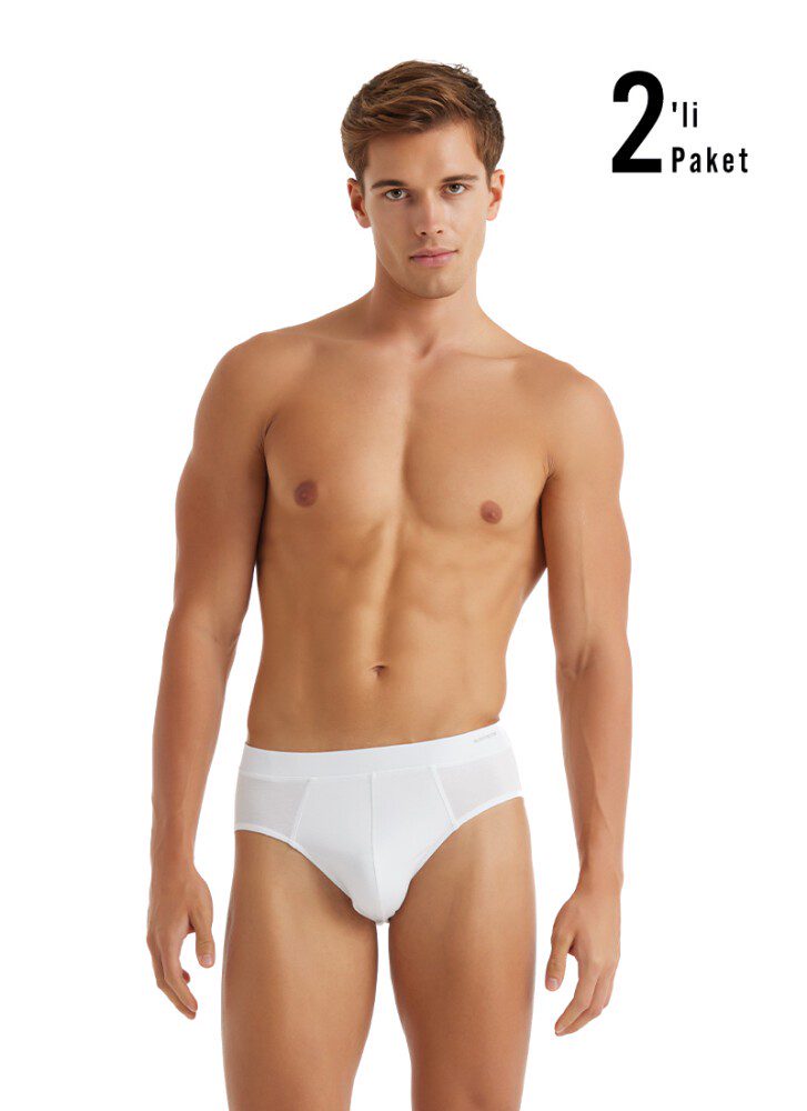 Herren Weiche Boxershorts 2er-Pack - Weiß