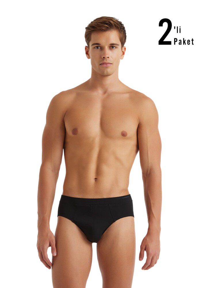 Herren Weiche Boxershorts 2er-Pack - Schwarz