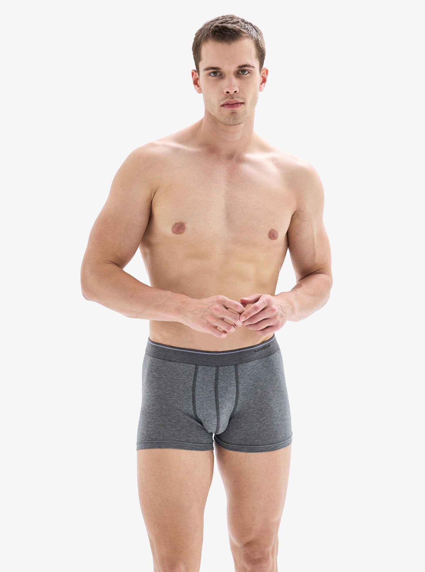 Herren Boxer 3er-Pack Weiche Baumwolle - Schwarz Grau