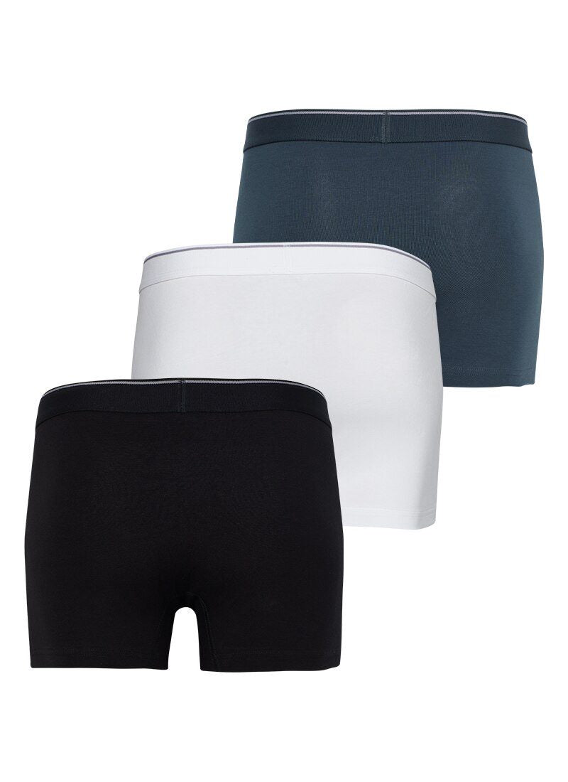 Herren Boxershorts 3er-Pack - Weiß Schwarz Grau