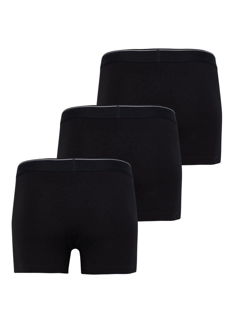 Herren Boxer 3er-Pack Weiche Baumwolle - Schwarz