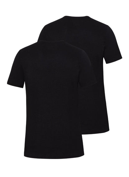 Herren Fein Baumwollunterhemd 2er-Pack - Schwarz