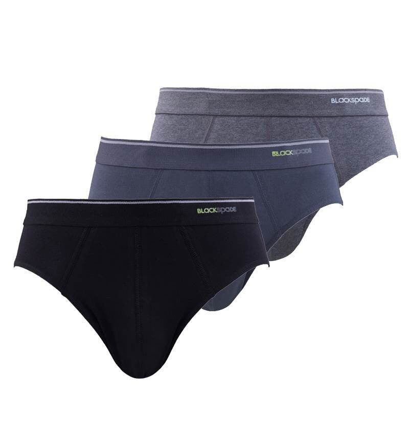 Herren 3er-Pack Weiche Baumwollslips - Schwarz Grau