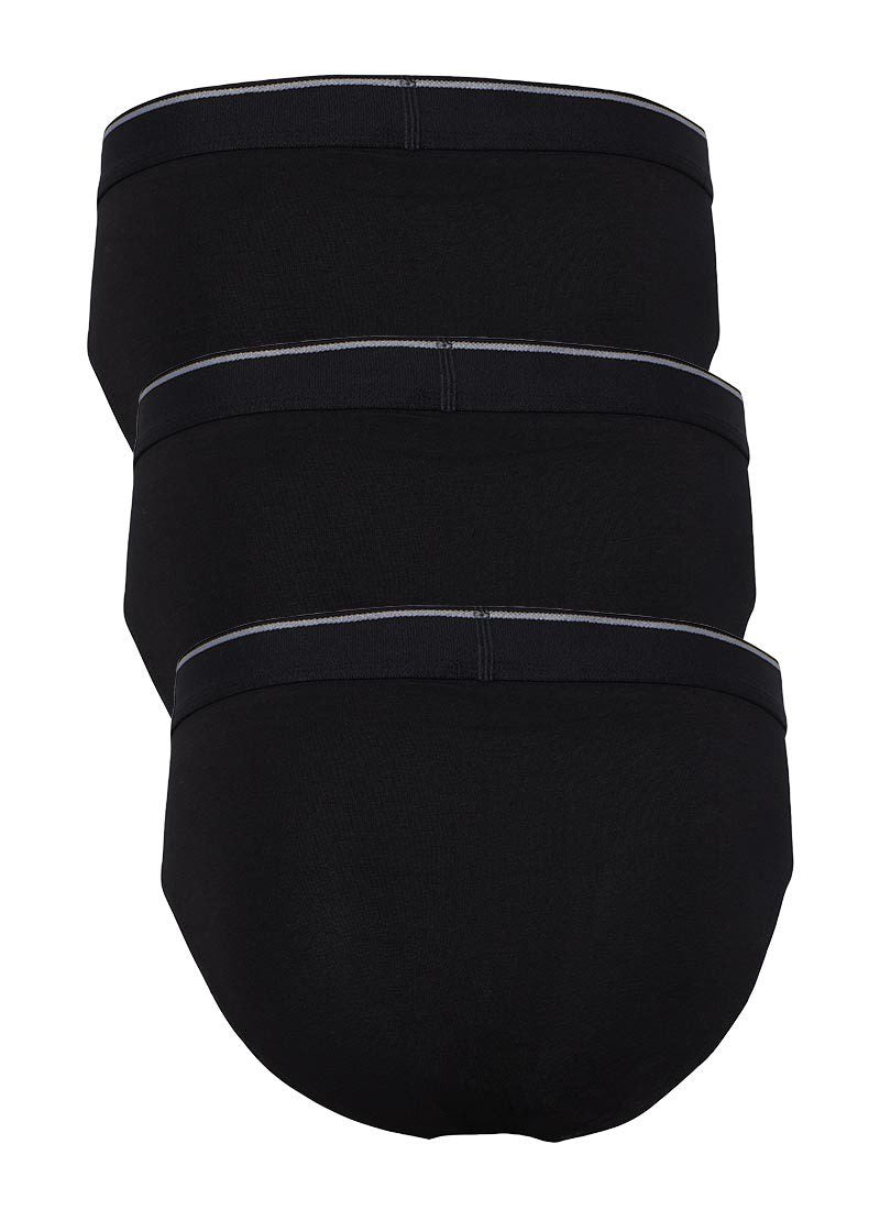 Herren 3er-Pack Weiche Baumwollslips - Schwarz