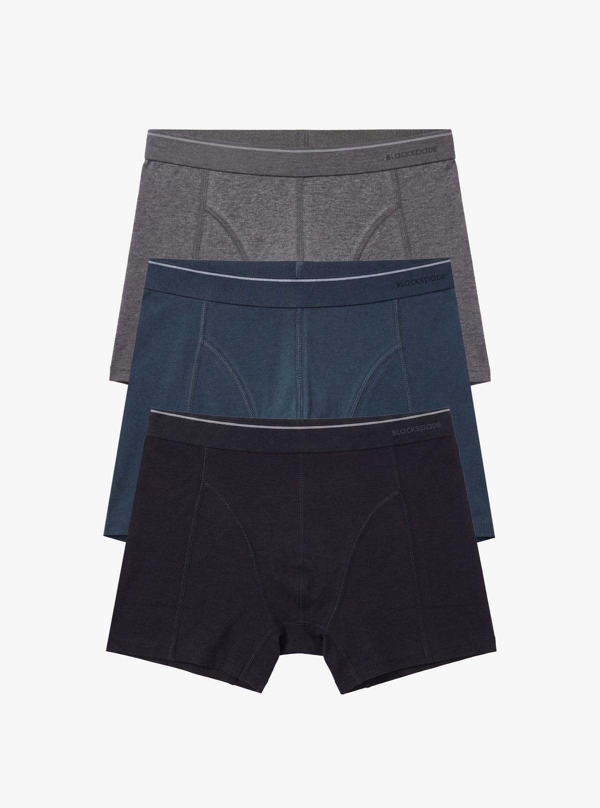 Herren Boxershorts 3er-Pack Weiche Baumwolle - Schwarz Melange