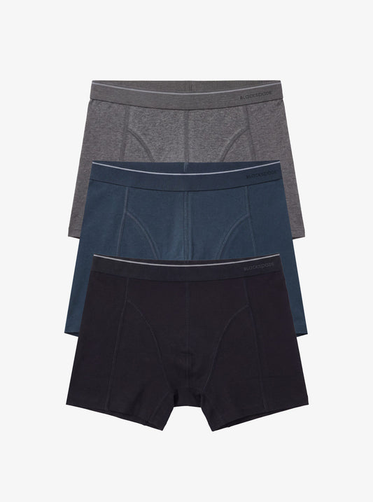 Herren Boxershorts 3er-Pack Weiche Baumwolle - Schwarz Melange