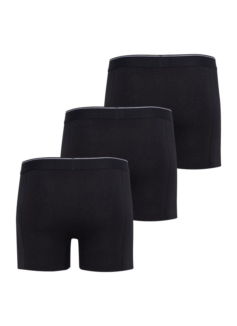 Herren Boxer 3er-Pack Weiche Baumwolle Schwarz