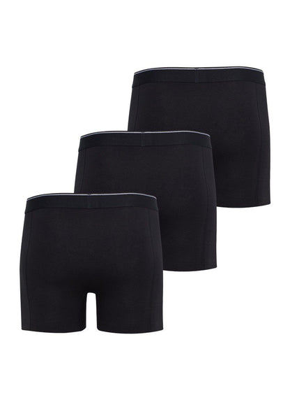 Herren Boxer 3er-Pack Weiche Baumwolle Schwarz