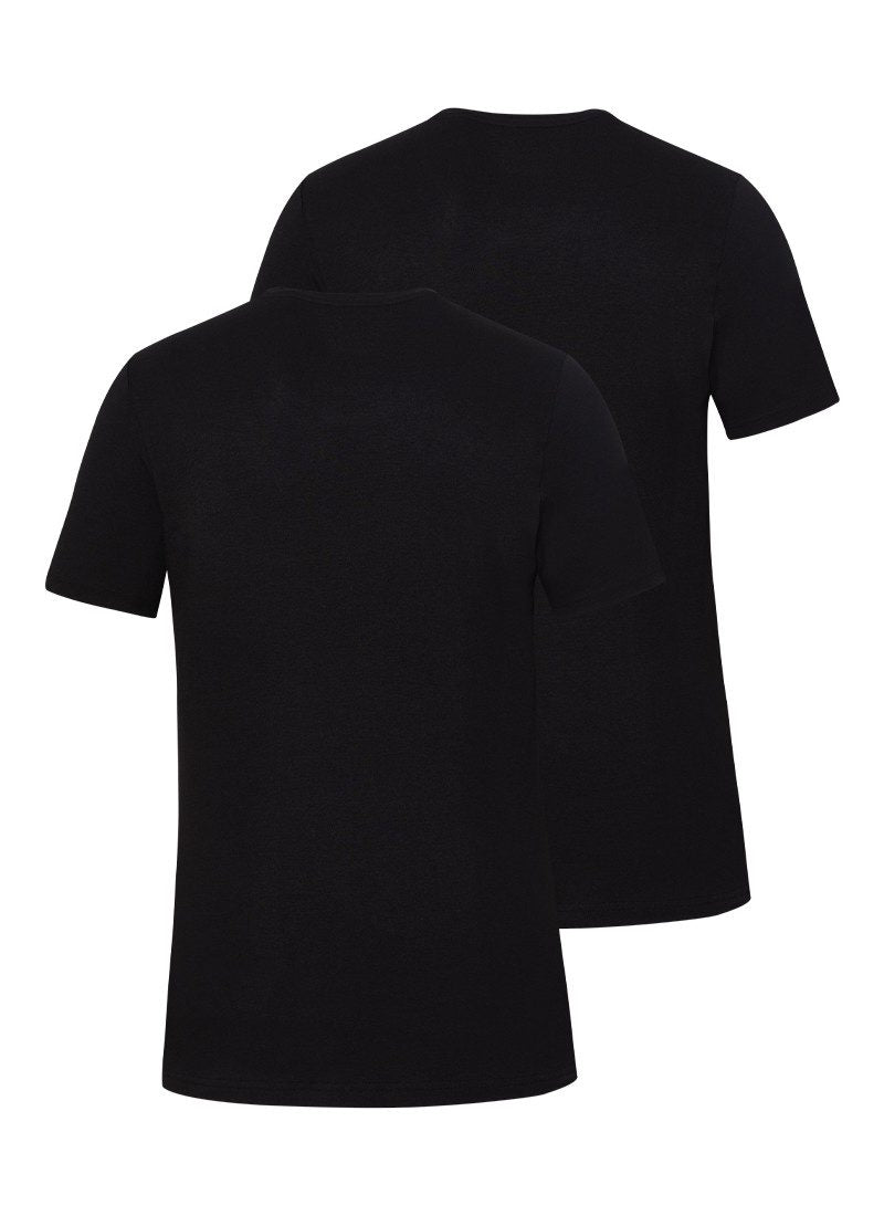 Herren Fein Baumwollunterhemd 2er-Pack - Schwarz