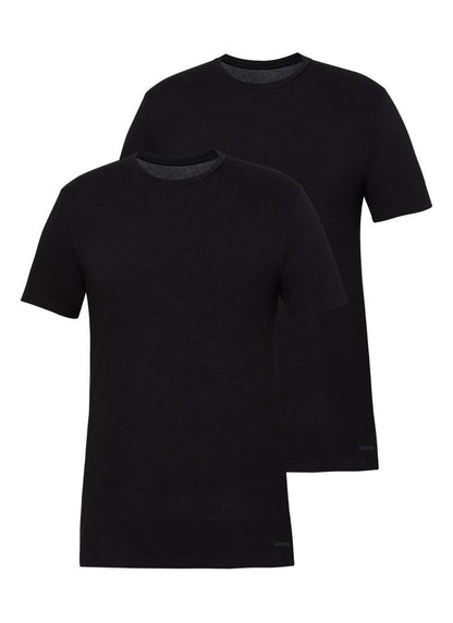 Herren Fein Baumwollunterhemd 2er-Pack - Schwarz