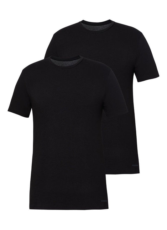 Herren Fein Baumwollunterhemd 2er-Pack - Schwarz