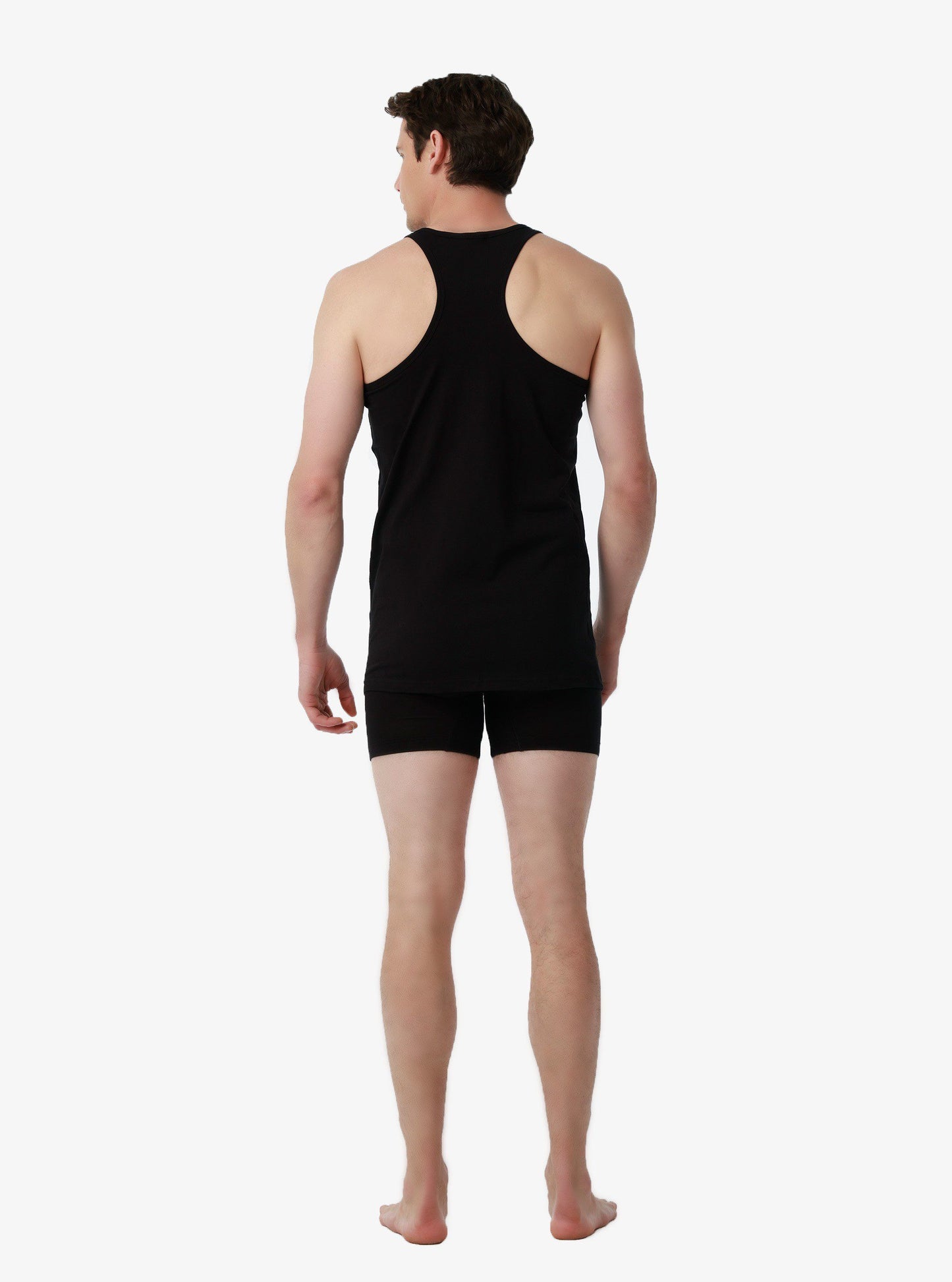 Herren Sportweste 2er-Pack Fein Baumwolle Schwarz
