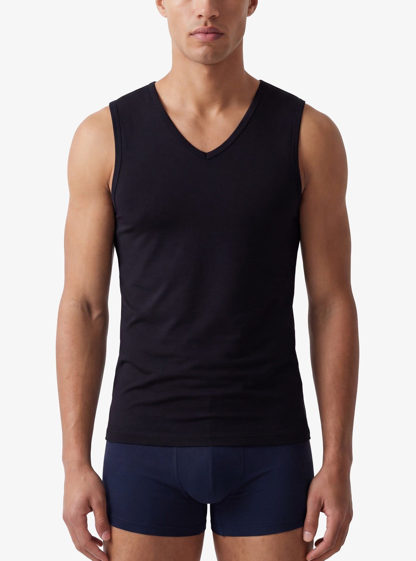 Herren T-Shirt 2er-Pack Weiche Baumwolle Schwarz