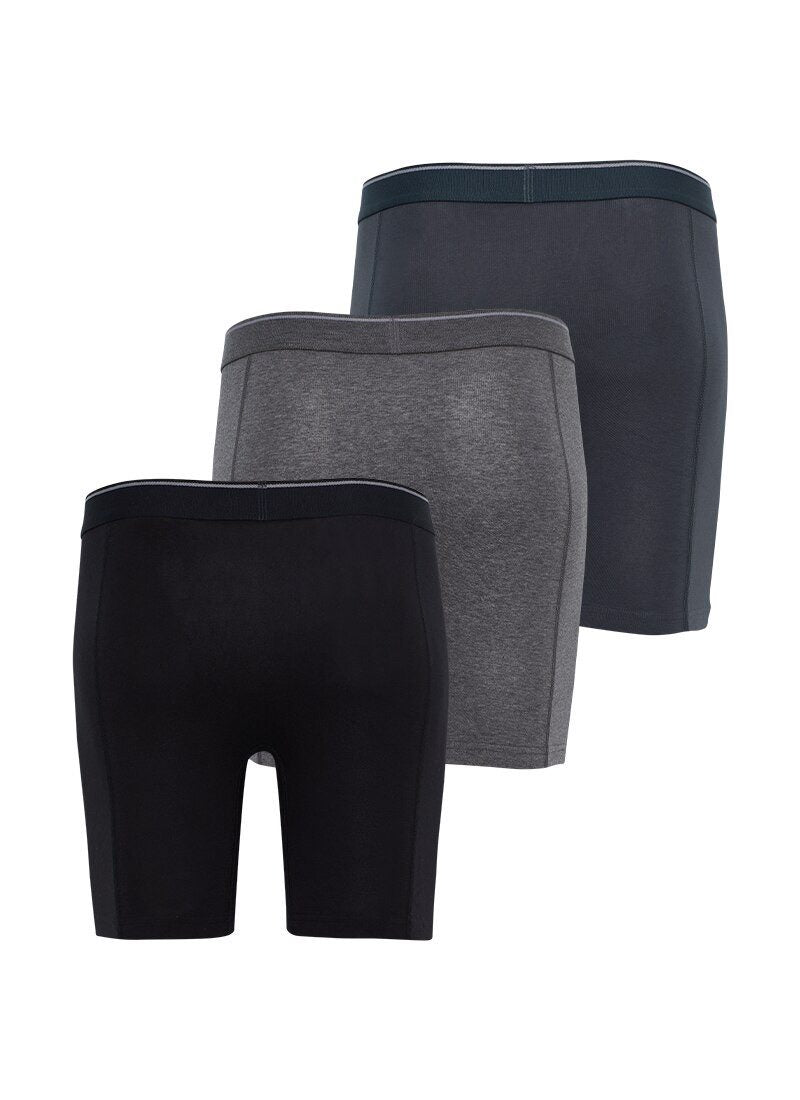 Herren Boxershorts 3er-Pack - Schwarz Grau