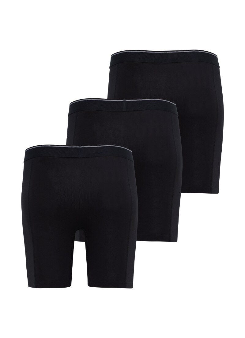 Herren Boxer 3er-Pack Weiche Baumwolle Schwarz