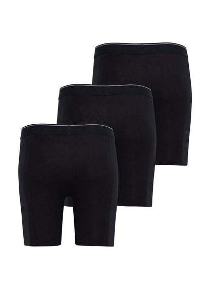 Herren Boxer 3er-Pack Weiche Baumwolle Schwarz