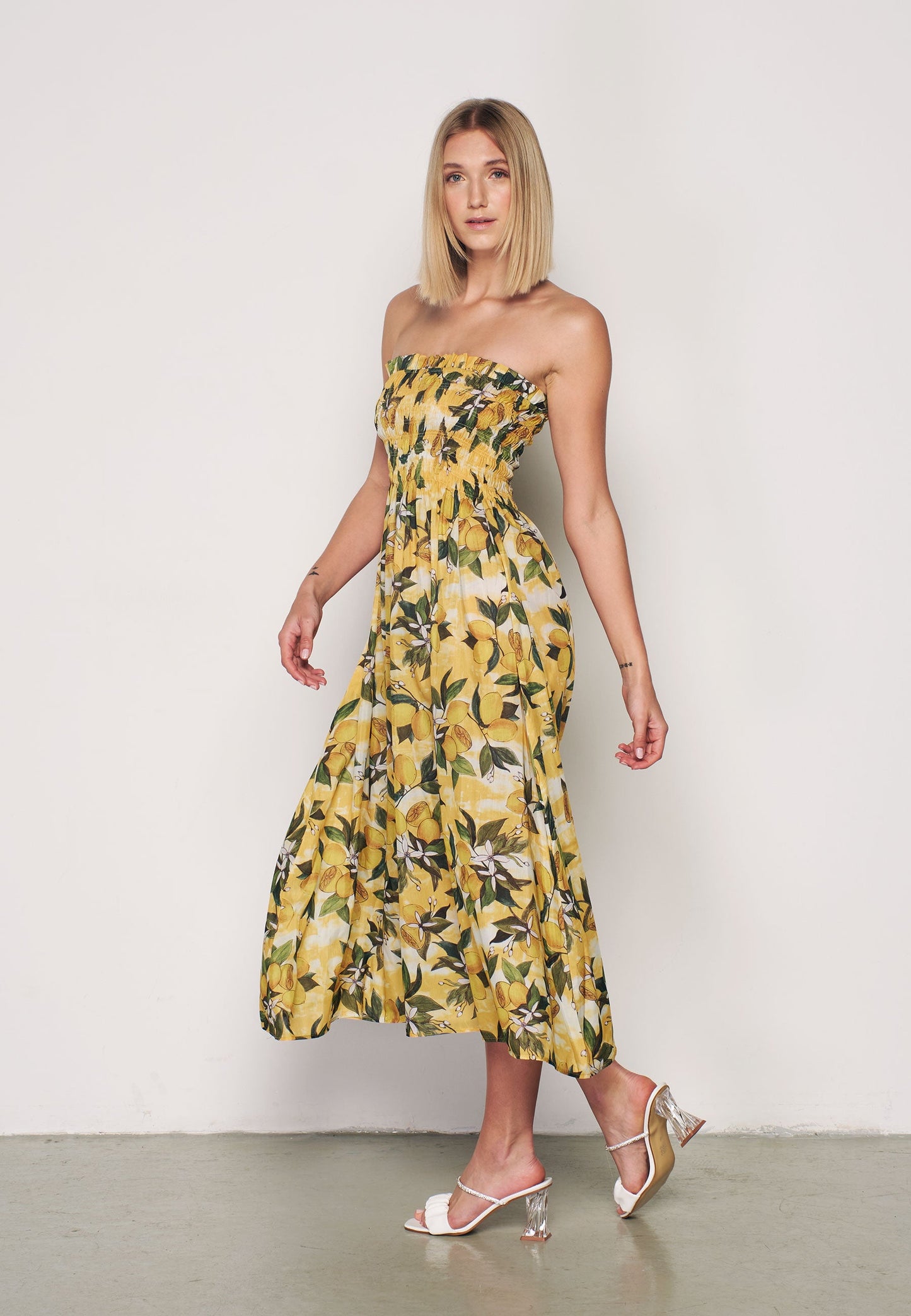 Patterned Sundress - Yellow