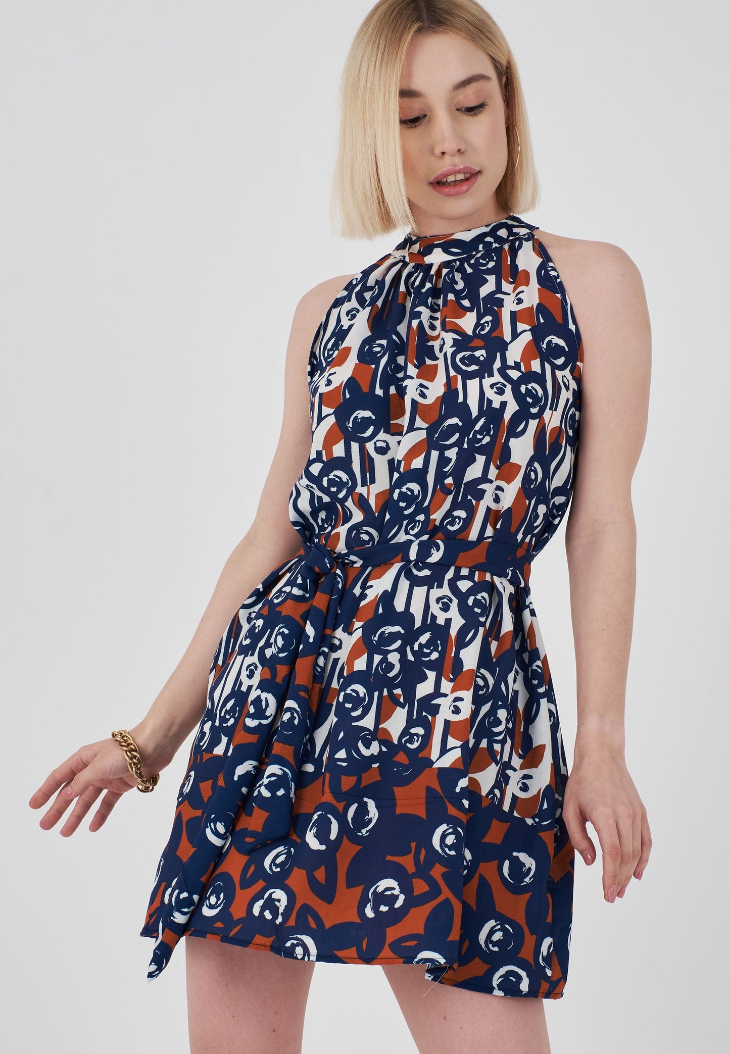 Floral Patterned Dress - Blue