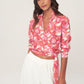 Flower Patterned Blouse - Pink