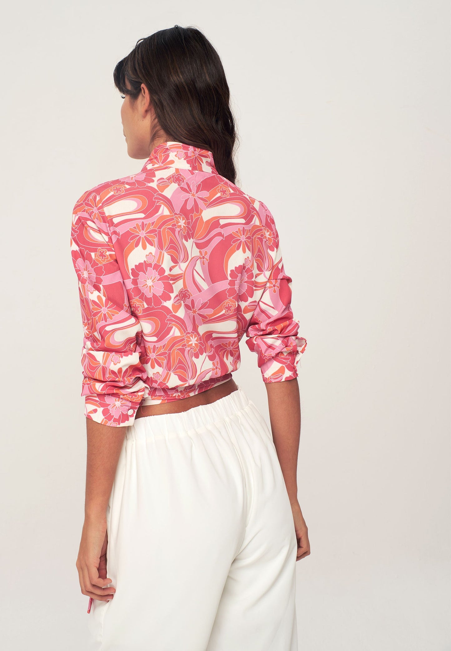 Flower Patterned Blouse - Pink