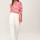 Flower Patterned Blouse - Pink