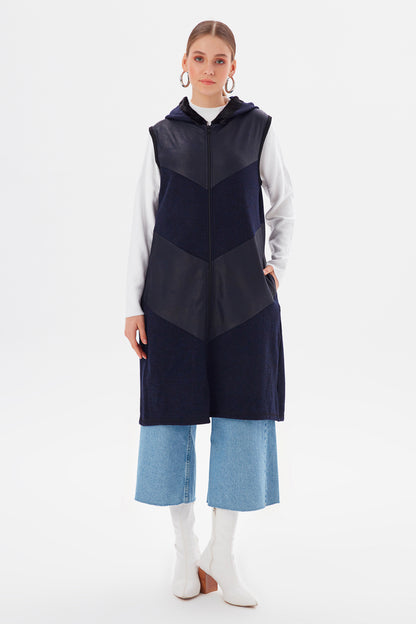 MUNI MUNI - Long Waistcoat - dark blue