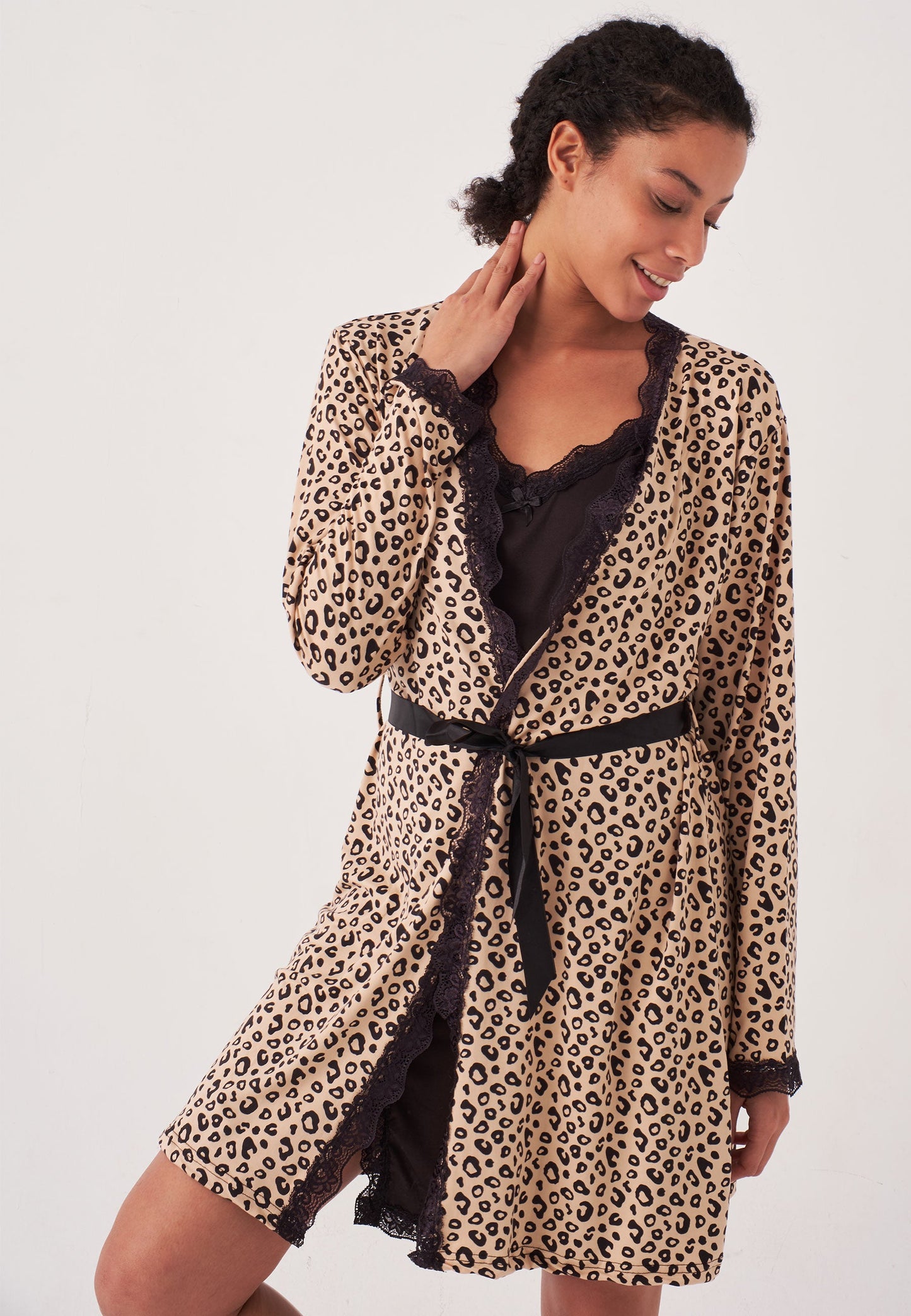 Leopard Dressing Gown 2 Piece Set