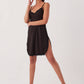 Black Lace Deep Slit Nightgown