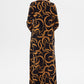 MUNI MUNI - Printed Long Viscose Dress - black brown