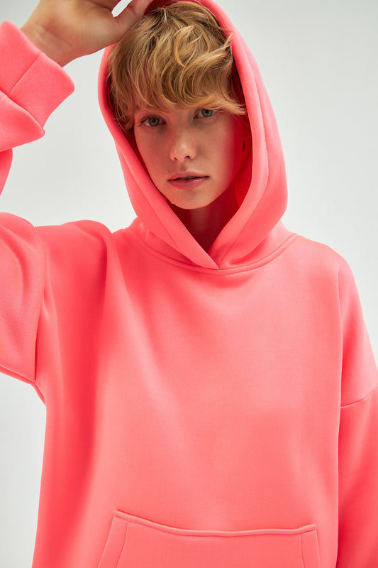 MUNI MUNI -  Oversize Neon Hoodie - neon pink