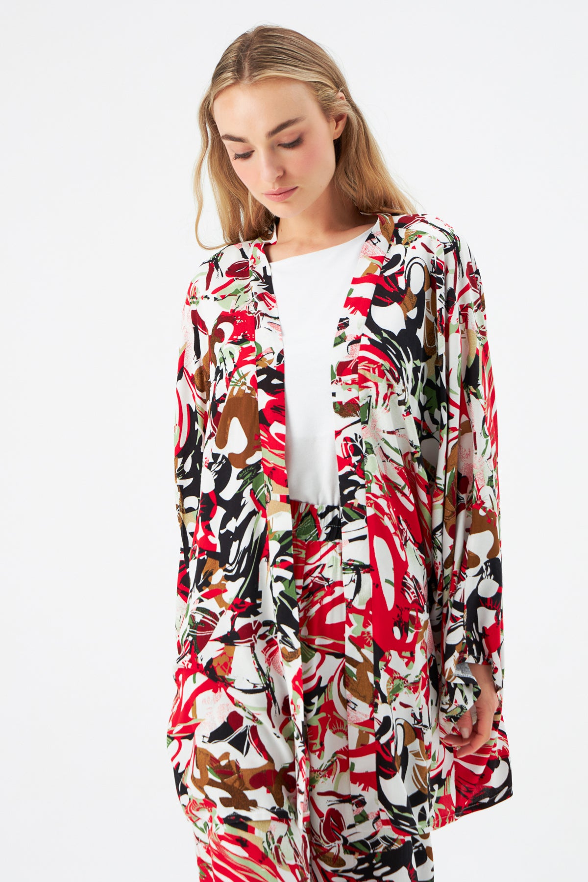 MUNI MUNI - Printed Kimono Top - red