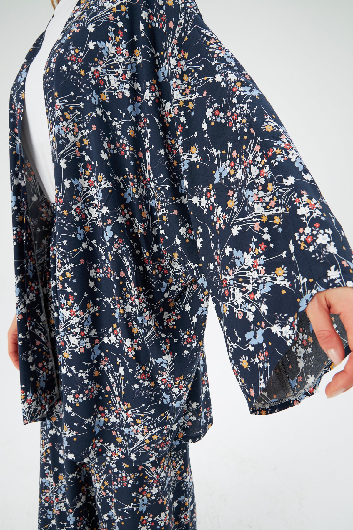 MUNI MUNI - Printed Kimono Top - dark blue