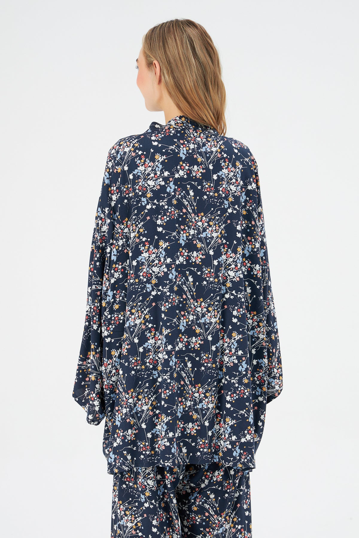 MUNI MUNI - Printed Kimono Top - dark blue