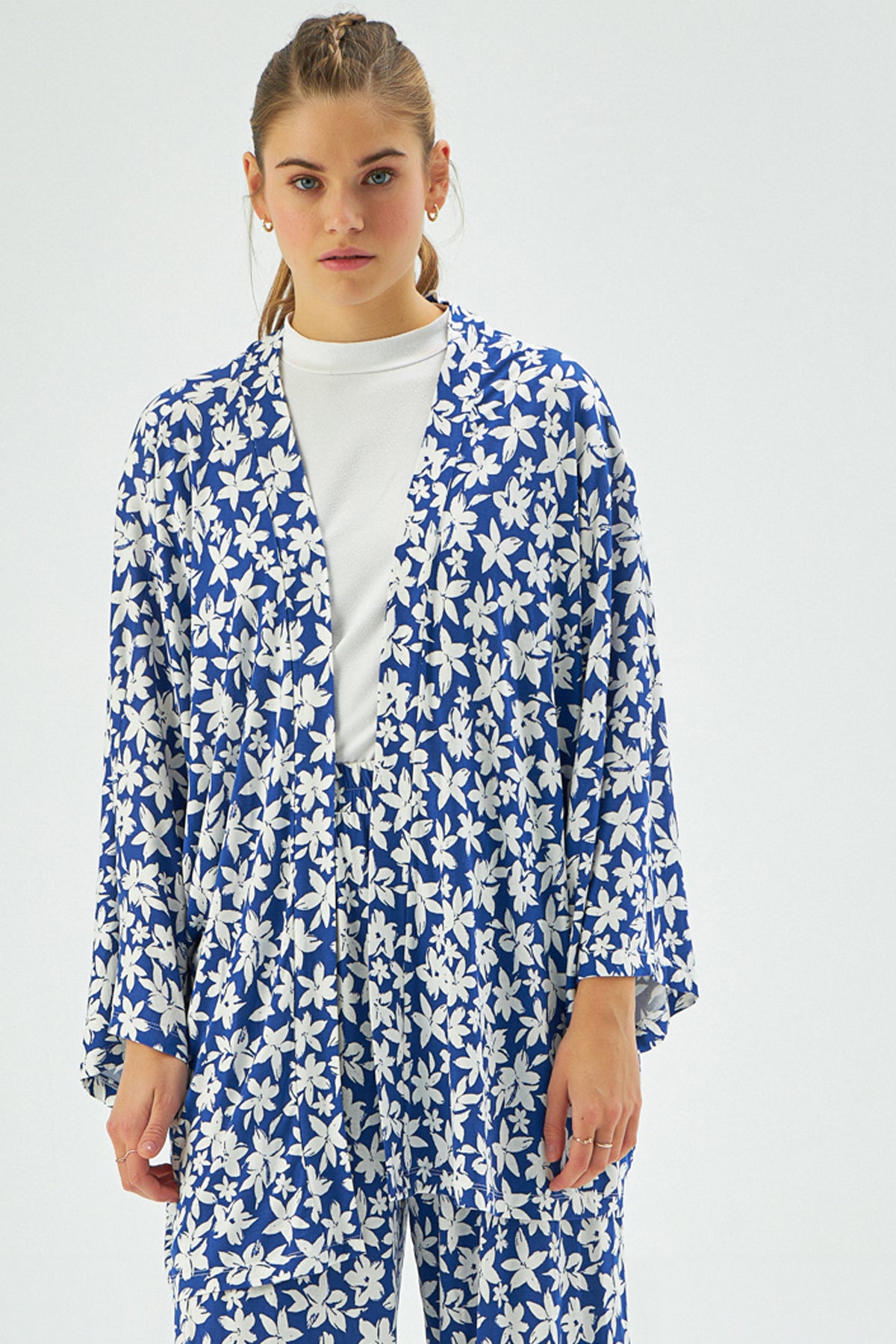 MUNI MUNI - Printed Kimono Top - blue