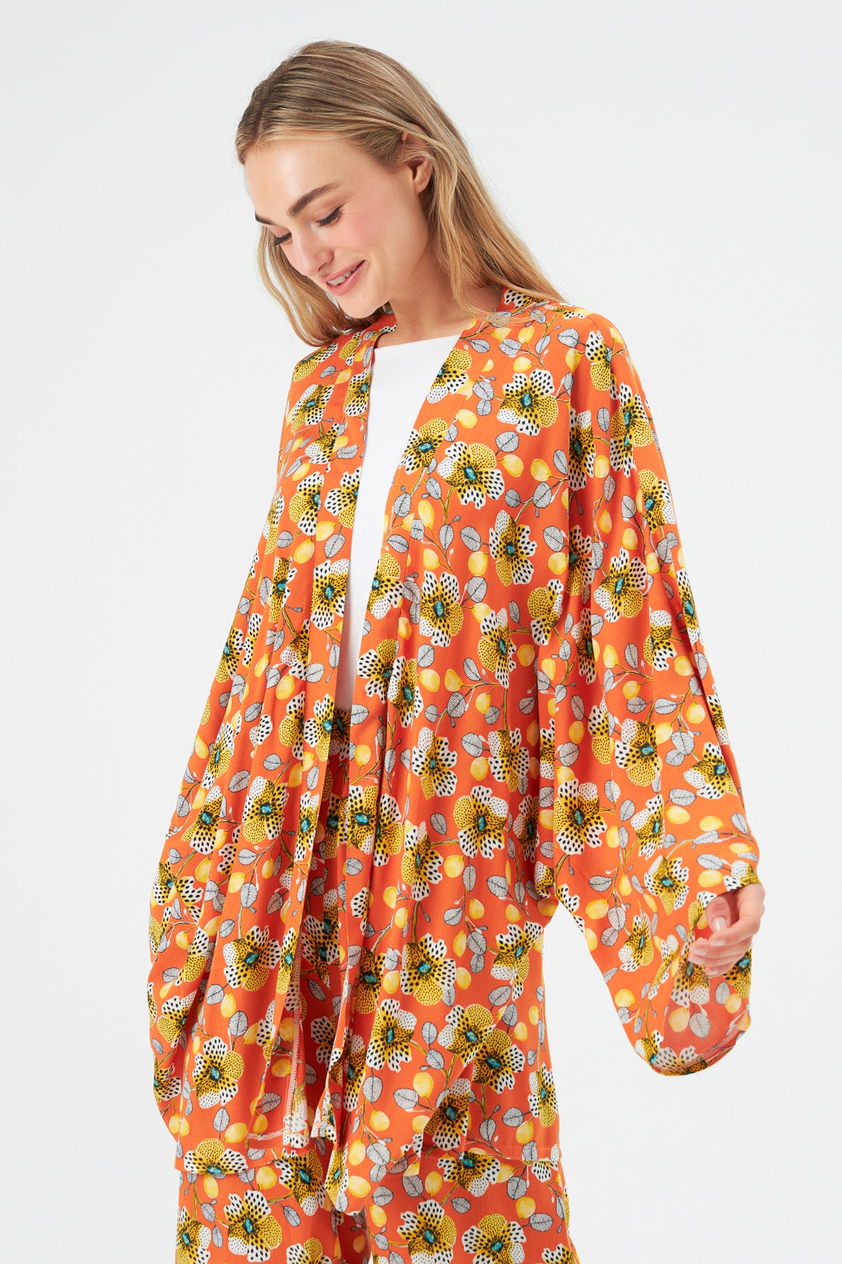 MUNI MUNI - Printed Kimono Top - orange