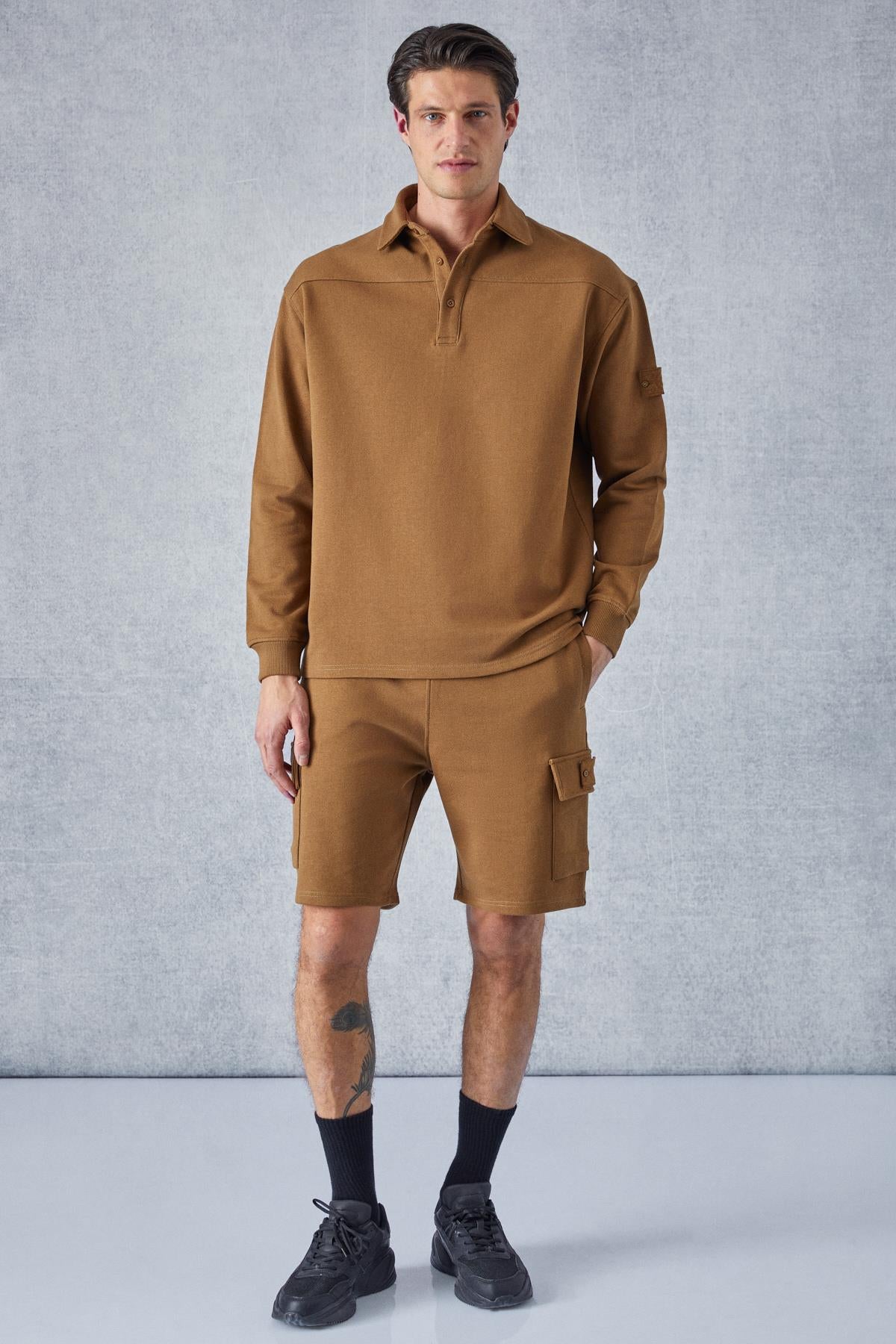 AATROX Herren Polo-Kragen Sweatshirt