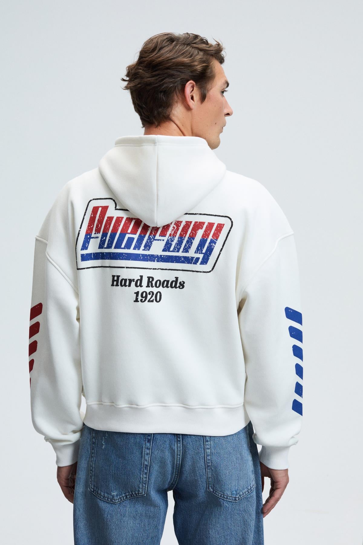 GRIMELANGE ABISMO Herren Sweatshirt mit Kapuze Weiß