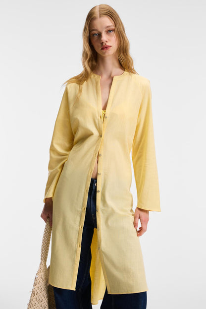 ACALLAR Damen Leinen-Look Kleid
