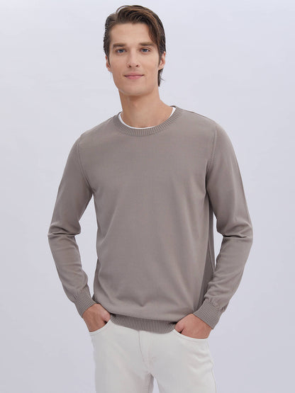 Rundhals Pullover aus Strick