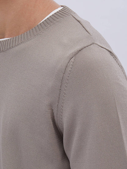 Rundhals Pullover aus Strick