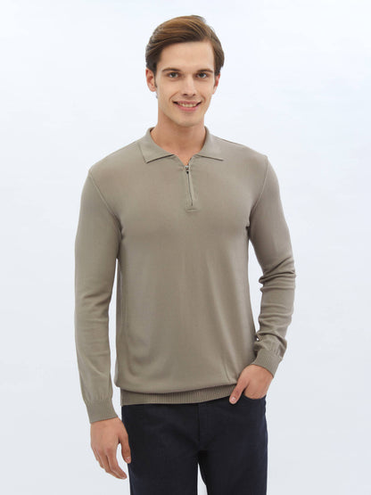 Feinstrick-Polo-Pullover