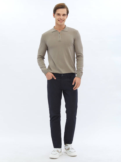 Feinstrick-Polo-Pullover