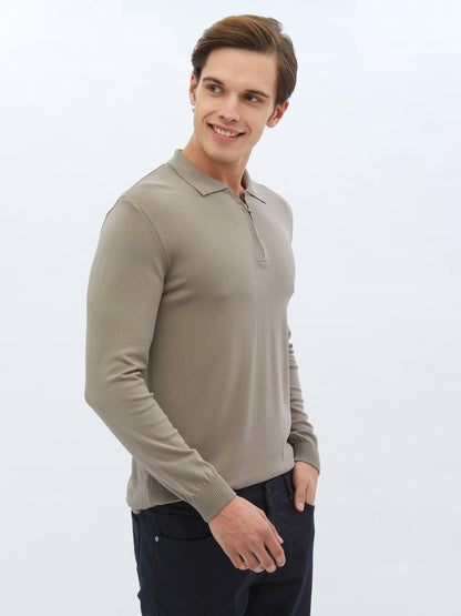 Feinstrick-Polo-Pullover