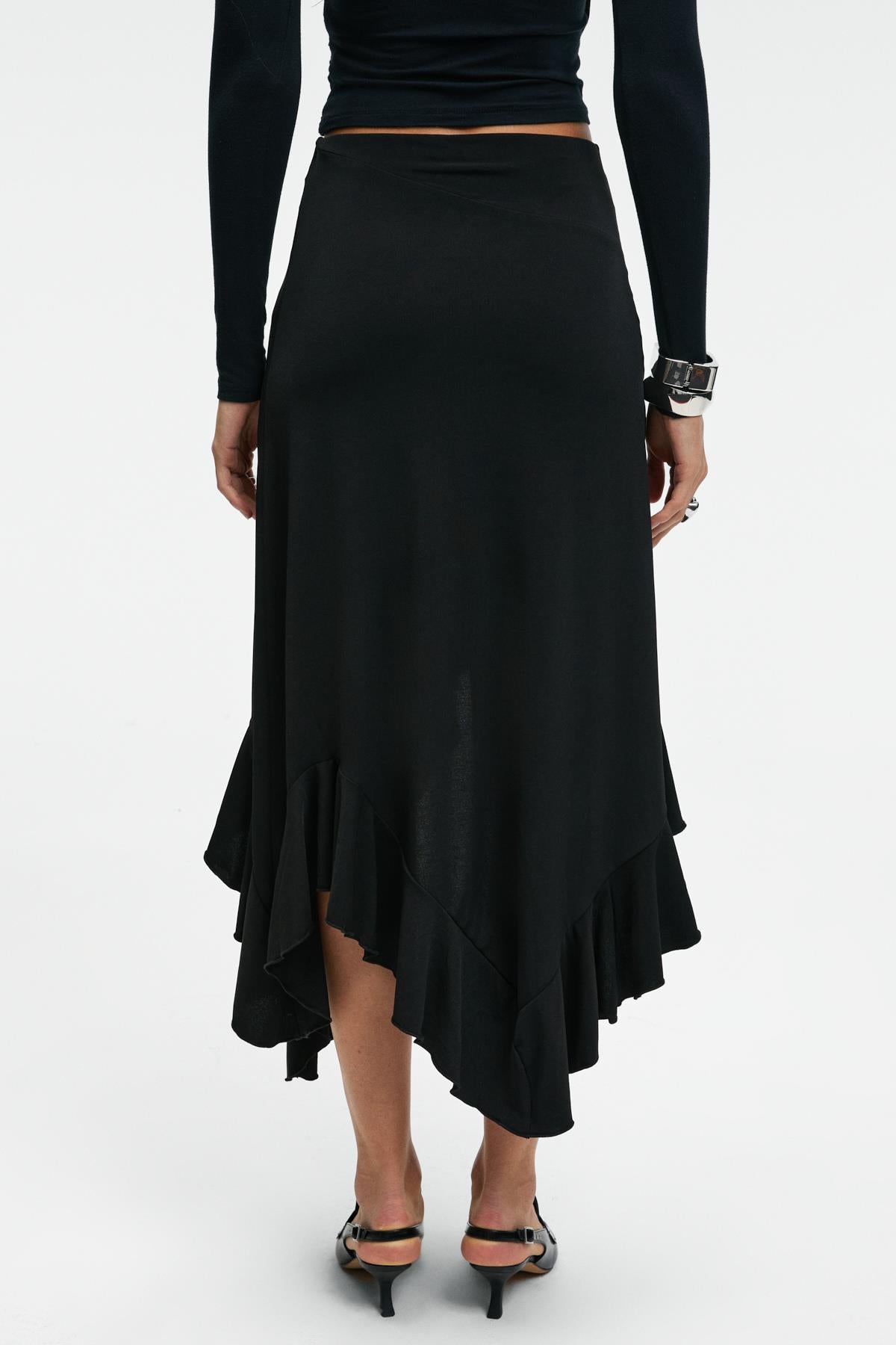 GRIMELANGE ADOBRE Damen Asymmetrischer Rock Schwarz