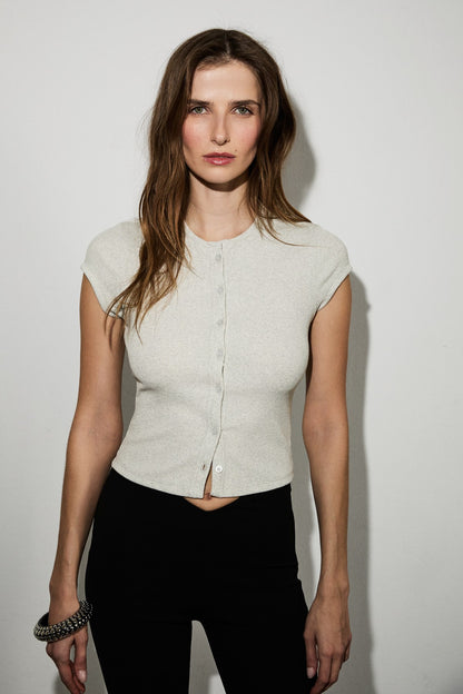 AERA Damen Kurzarm Bluse Soft Stretch